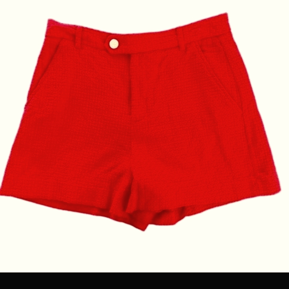 Draper James Red Basket Weave Shorts, Size 10